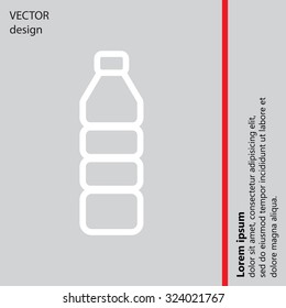 Plastic bottle - Vector line icon isolated
