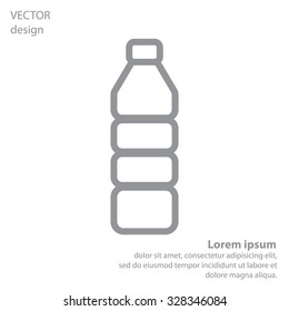 Plastic bottle - Vector line icon isolated