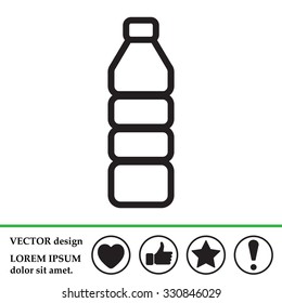 Plastic bottle - Vector line icon isolated