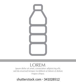 Plastic bottle - Vector line icon isolated