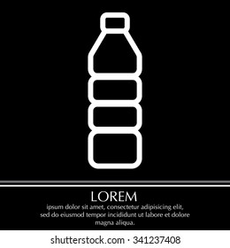 Plastic bottle - Vector line icon isolated