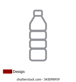 Plastic bottle - Vector line icon isolated