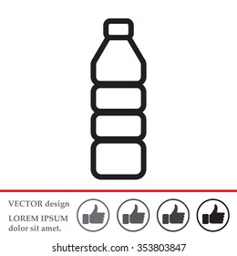 Plastic bottle - Vector line icon isolated