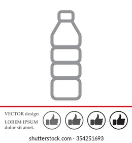 Plastic bottle - Vector line icon isolated