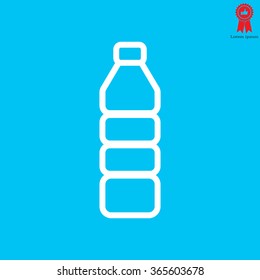Plastic bottle - Vector line icon isolated