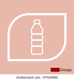 Plastic bottle - Vector line icon isolated