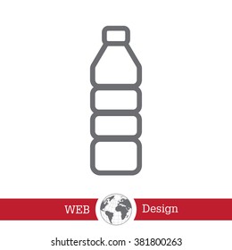 Plastic bottle - Vector line icon isolated