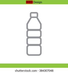 Plastic bottle - Vector line icon isolated