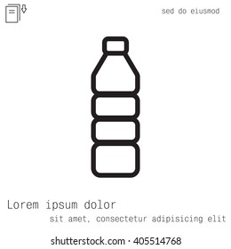 Plastic bottle - Vector line icon isolated