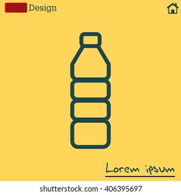 Plastic bottle - Vector line icon isolated