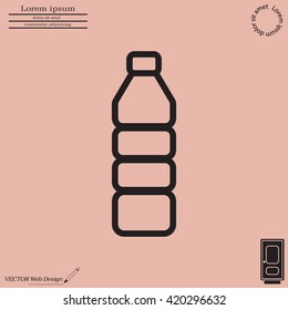 Plastic bottle - Vector line icon isolated