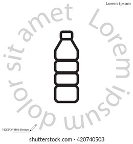 Plastic bottle - Vector line icon isolated