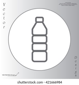 Plastic bottle - Vector line icon isolated