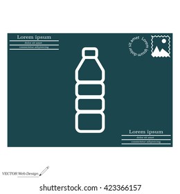 Plastic bottle - Vector line icon isolated