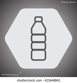 Plastic bottle - Vector line icon isolated