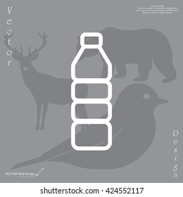 Plastic bottle - Vector line icon isolated