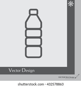 Plastic bottle - Vector line icon isolated