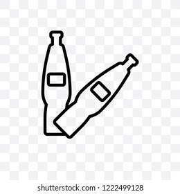 Plastic bottle vector linear icon isolated on transparent background, Plastic bottle transparency concept can be used for web and mobile
