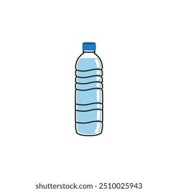 Plastic Bottle Vector, Bottle of Water Vector, Mineral Water Vector, Water Vector Illustration Flat.