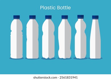 Plastic bottle vectors collection. Plastic bottle in 6 different types.