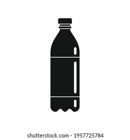 Plastic bottle for water black simple icon. Vector Plastic bottle for water black simple icon isolated on white background for web and advertising