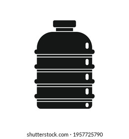Plastic bottle for water black simple icon. Vector Plastic bottle for water black simple icon isolated on white background for web and advertising