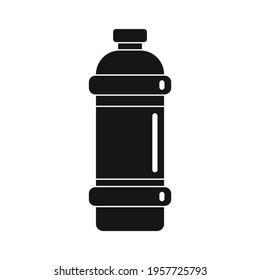 Plastic bottle for water black simple icon. Vector Plastic bottle for water black simple icon isolated on white background for web and advertising
