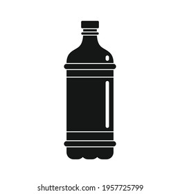 Plastic bottle for water black simple icon. Vector Plastic bottle for water black simple icon isolated on white background for web and advertising