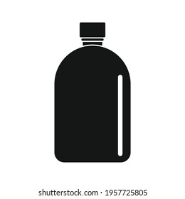 Plastic bottle for water black simple icon. Vector Plastic bottle for water black simple icon isolated on white background for web and advertising