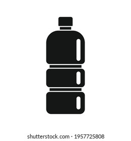Plastic bottle for water black simple icon. Vector Plastic bottle for water black simple icon isolated on white background for web and advertising