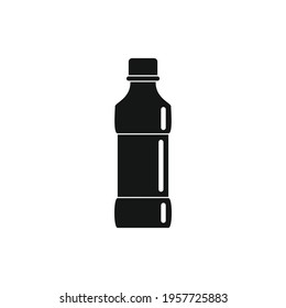 Plastic bottle for water black simple icon. Vector Plastic bottle for water black simple icon isolated on white background for web and advertising