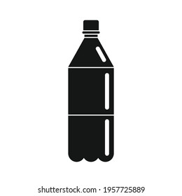 Plastic bottle for water black simple icon. Vector Plastic bottle for water black simple icon isolated on white background for web and advertising