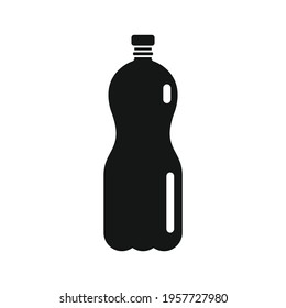 Plastic bottle for water black simple icon. Vector Plastic bottle for water black simple icon isolated on white background for web and advertising