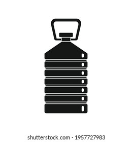 Plastic bottle for water black simple icon. Vector Plastic bottle for water black simple icon isolated on white background for web and advertising