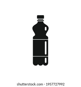 Plastic bottle for water black simple icon. Vector Plastic bottle for water black simple icon isolated on white background for web and advertising