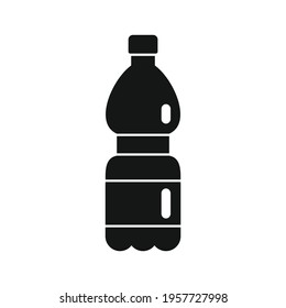 Plastic bottle for water black simple icon. Vector Plastic bottle for water black simple icon isolated on white background for web and advertising