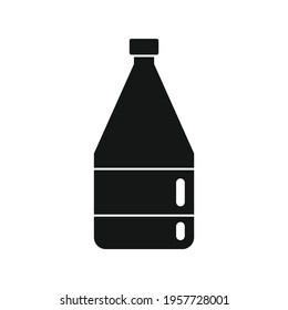 Plastic bottle for water black simple icon. Vector Plastic bottle for water black simple icon isolated on white background for web and advertising