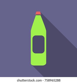 Plastic bottle of water. Water drop sign. Vector illustration