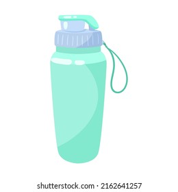 Plastic bottle for water. Equipment for gym workout cartoon illustration isolated on white background