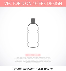 Plastic Bottle of Water. Flat Vector Icon illustration. Simple black symbol on white background Vector Icon. Plastic Bottle of Water sign design Vector Icon