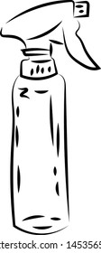 Botella plástica de agua, ilustración, vector sobre fondo blanco.
