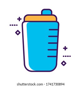 diseño de la línea de agua de la botella de plástico y del vector de llenado