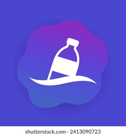 Plastikflasche im Wasser, Symbol für Meeresverschmutzung