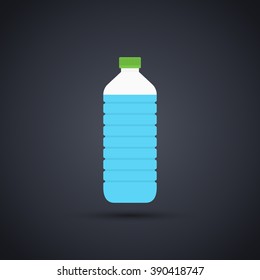 Plastic bottle water blue gradient background  flat design style  Vector illustration eps 10 