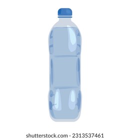 Plastic bottle of water on white background