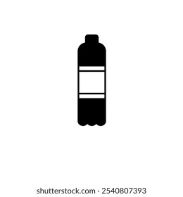 Plastic Bottle of Water Solid Flat Vector Icon Isolated on White Background.