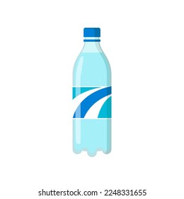 Plastic bottle of water vector illustration. Fresh drink in bottle, beverage isolated on white background. Beverage, refreshment concept