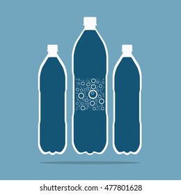 Plastic Bottle. Bottle of water. Vector poster.