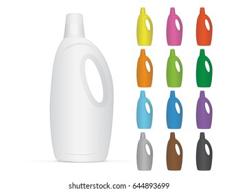 Plastic bottle for your design and logo. It's easy to change colors. Mock up. Vector EPS10