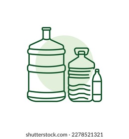 Plastische Flaschen schwarze Linie Symbol. Piktogramm für Webseiten, mobile App, Promo.